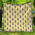 Cute Eggplant Pattern Print Quilt