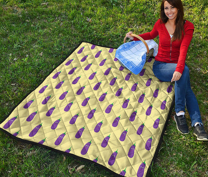 Cute Eggplant Pattern Print Quilt