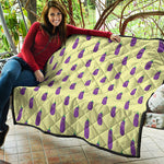 Cute Eggplant Pattern Print Quilt