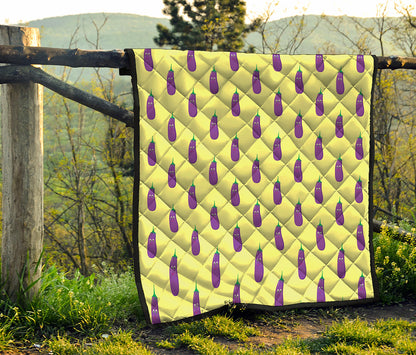 Cute Eggplant Pattern Print Quilt