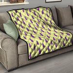 Cute Eggplant Pattern Print Quilt