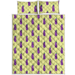 Cute Eggplant Pattern Print Quilt Bed Set