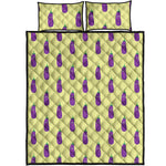 Cute Eggplant Pattern Print Quilt Bed Set
