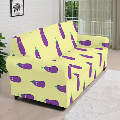 Cute Eggplant Pattern Print Sofa Cover
