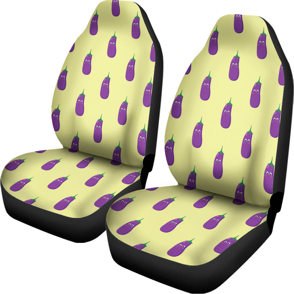 Cute Eggplant Pattern Print Universal Fit Car Seat Covers