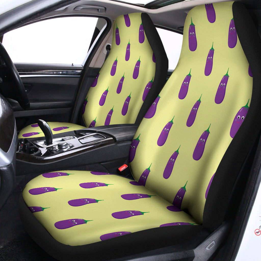 Cute Eggplant Pattern Print Universal Fit Car Seat Covers