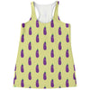 Cute Eggplant Pattern Print Women's Racerback Tank Top