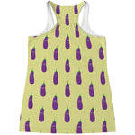 Cute Eggplant Pattern Print Women's Racerback Tank Top