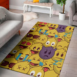 Cute Emoji Pattern Print Area Rug