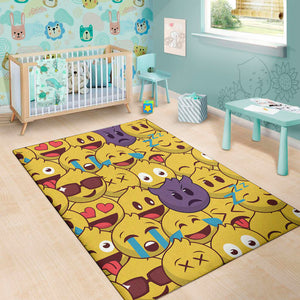 Cute Emoji Pattern Print Area Rug