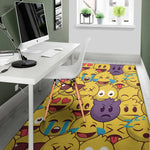 Cute Emoji Pattern Print Area Rug