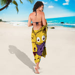 Cute Emoji Pattern Print Beach Sarong Wrap