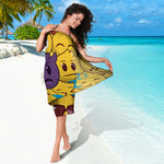 Cute Emoji Pattern Print Beach Sarong Wrap