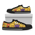 Cute Emoji Pattern Print Black Low Top Sneakers