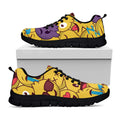 Cute Emoji Pattern Print Black Running Shoes