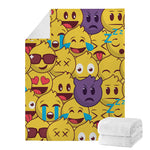 Cute Emoji Pattern Print Blanket