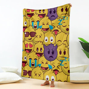 Cute Emoji Pattern Print Blanket