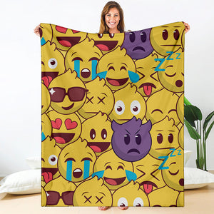 Cute Emoji Pattern Print Blanket