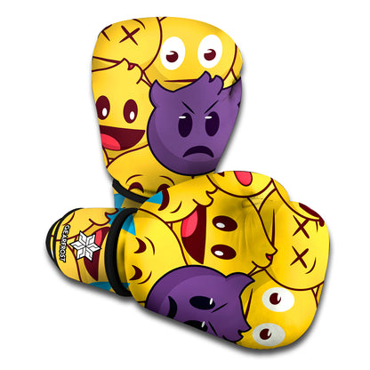 Cute Emoji Pattern Print Boxing Gloves