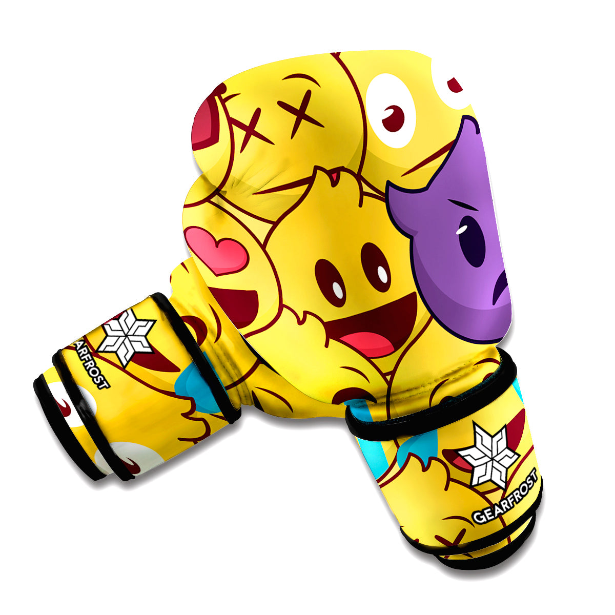 Cute Emoji Pattern Print Boxing Gloves