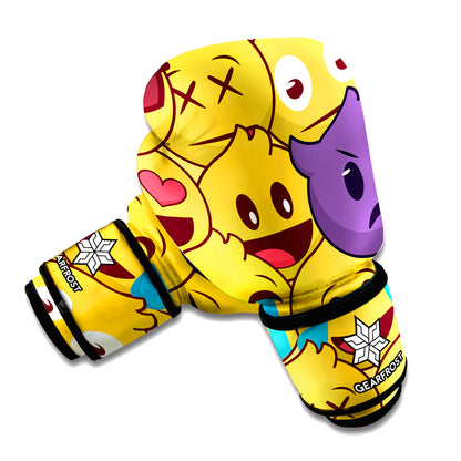 Cute Emoji Pattern Print Boxing Gloves