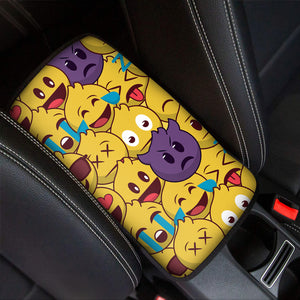 Cute Emoji Pattern Print Car Center Console Cover