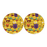 Cute Emoji Pattern Print Car Coasters