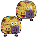 Cute Emoji Pattern Print Car Headrest Covers