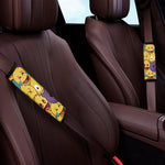 Cute Emoji Pattern Print Car Seat Belt Covers