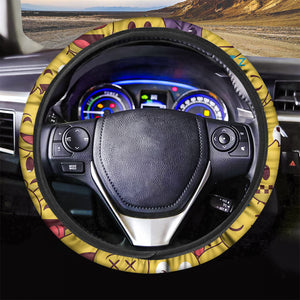 Cute Emoji Pattern Print Car Steering Wheel Cover