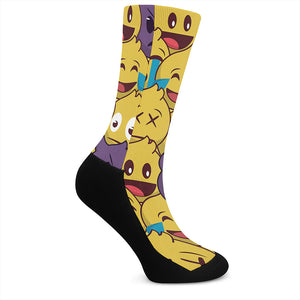 Cute Emoji Pattern Print Crew Socks