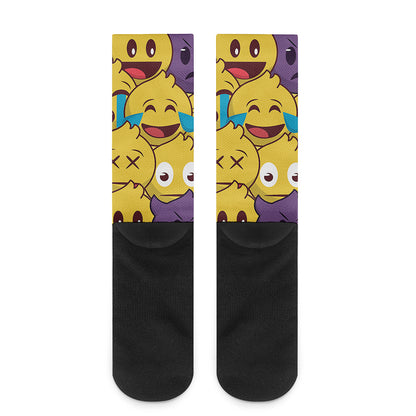 Cute Emoji Pattern Print Crew Socks