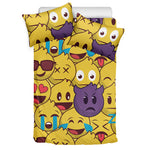 Cute Emoji Pattern Print Duvet Cover Bedding Set