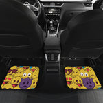 Cute Emoji Pattern Print Front and Back Car Floor Mats