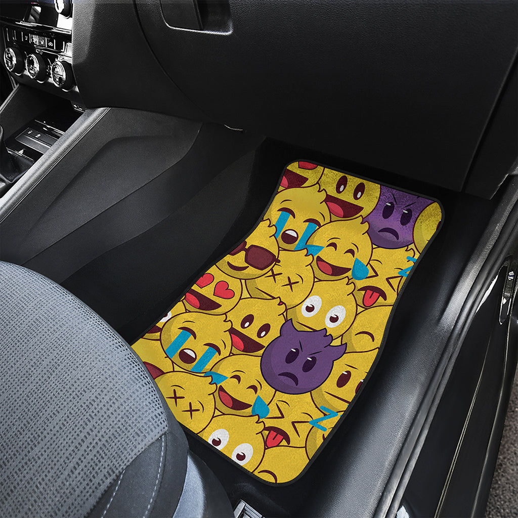 Cute Emoji Pattern Print Front Car Floor Mats