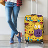 Cute Emoji Pattern Print Luggage Cover