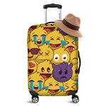 Cute Emoji Pattern Print Luggage Cover