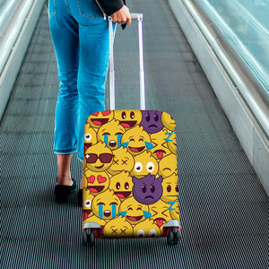 Cute Emoji Pattern Print Luggage Cover