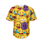 Cute Emoji Pattern Print Men's Baseball Jersey