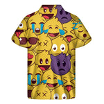 Cute Emoji Pattern Print Men's Short Sleeve Shirt