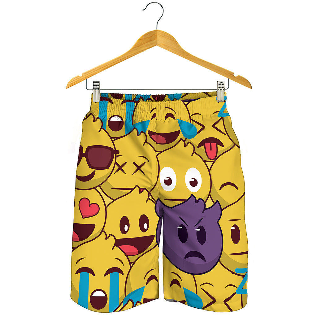 Cute Emoji Pattern Print Men's Shorts