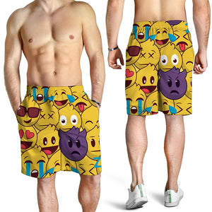 Cute Emoji Pattern Print Men's Shorts