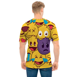 Cute Emoji Pattern Print Men's T-Shirt