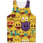 Cute Emoji Pattern Print Men's Tank Top