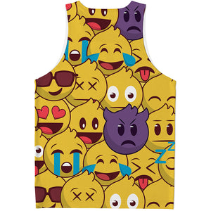 Cute Emoji Pattern Print Men's Tank Top