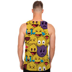 Cute Emoji Pattern Print Men's Tank Top