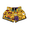 Cute Emoji Pattern Print Muay Thai Boxing Shorts