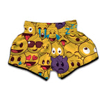 Cute Emoji Pattern Print Muay Thai Boxing Shorts