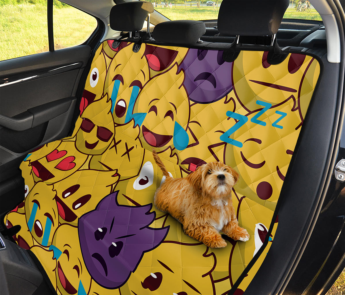 Cute Emoji Pattern Print Pet Car Back Seat Cover