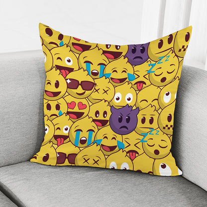 Cute Emoji Pattern Print Pillow Cover